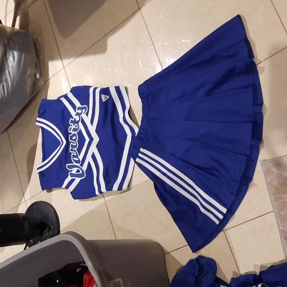 🎃 SEXY PROFESSIONAL MAPLE LEAFS BLUE WHITE CHEERLEADING COSTUME VARSITY UNIFORM